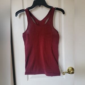 Lululemon Reveal Racerback Mesh Tank Deep Rouge Size 4